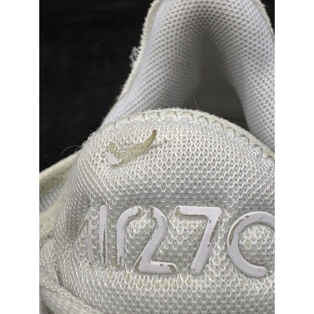 Nike Air Max 270 Shoes Youth Size 4Y White Triple White Mesh Sneakers 943345-103 - Picture 7 of 8